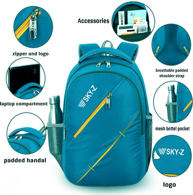 SKY-Z Water Resistant Laptop Bag For Men and Women, Backpack College Bag 35 L Laptop Backpack(Green)