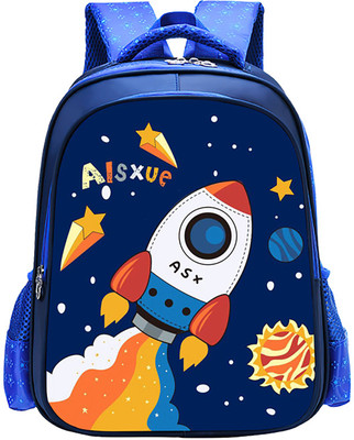 SYGA Kids Backpack, Little Rocket Design Suitable for Elementary School Student Waterproof School Bag(Dark Blue, 5 L)