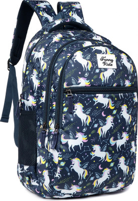 Dejan for Boys Girls Kids, Unisex Backback, Laptop Bag, Daypack Waterproof School Bag, Waterproof School Bag(Blue, White, 34 L)