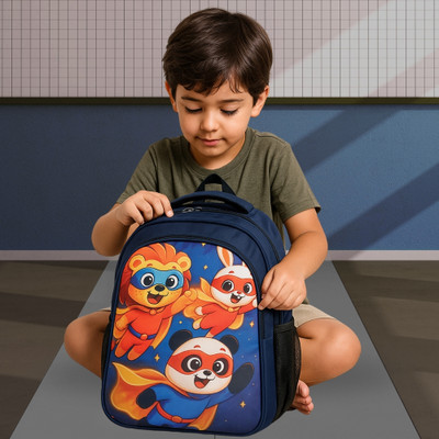 MOSU Cartoon Print School Bag Boys | Durable & Comfortable Backpack Waterproof School Bag(Blue, 26 L)