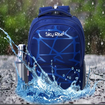 SKY RISE Medium 38 Liters Medium Backpack for school and colleges laptop bag luggage bag Waterproof School Bag(Blue, 38 L)