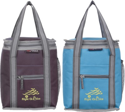 Floto Dual Handle causal school college office daily work Tiffin bag/lunch bag Waterproof Lunch Bag(Maroon, Light Blue, 2 L)