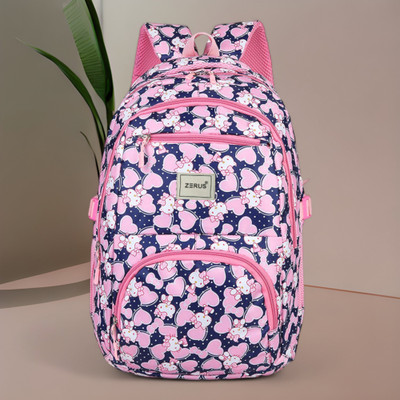 AYZON Premium Quality Printed Soft touch Lightweight Designer Kids backpack Waterproof School Bag(Blue, Pink, 30 L)