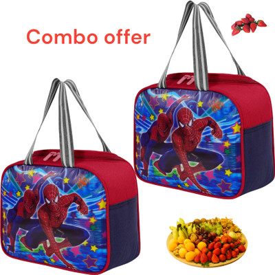 FACLIX Combo Lunch bag Spiderman Waterproof Lunch Bag Use for School/Collage/Picnic Waterproof Lunch Bag(Red, 5 L)