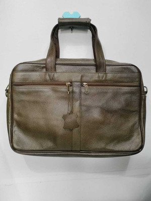 kiv Leather laptop bag Laptop Sleeve/Cover(Green, 16 inch)