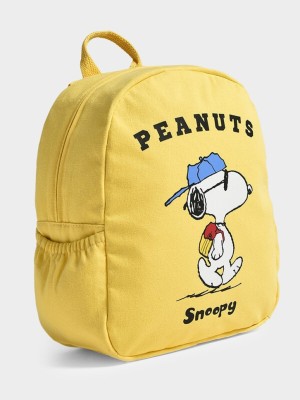 Mi Arcus Peanuts Snoopy Printed Yellow Backpack for Kids School Bag(Yellow, 9 L)