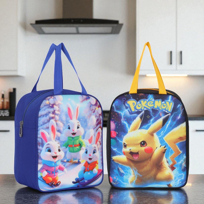 Alexon Lunch Bag for school & Picnic Girls & Boys Pokemon And Panda combu Waterproof Lunch Bag(Multicolor, 8 L)