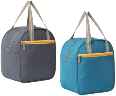 AIROZSS Stylish Lightweight Combo Tiffin/Lunch bag for Office & School for Men & Women Waterproof Lunch Bag(Grey, Light Blue, 8 L)