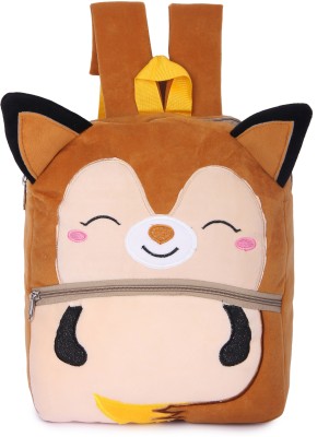 HappyChild Cute Kids School Bag Plush Animal Cartoon Travel Bag for Baby Girl/Boy 2-5 Years School Bag(Brown, 10 L)