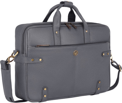 WILDHORN Genuine Leather Laptop Messenger Bag for Men Messenger Bag(Grey, 12.5 L)