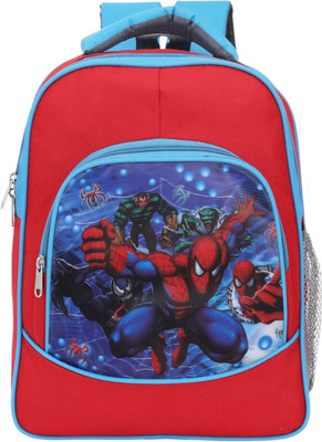 PERFECT STAR Spiderman Pre-school 35.5 cm Nursery LKG/UKG/1st to 4th std Boys & Girls Bags Waterproof School Bag(Red, Dark Blue, 30 L)