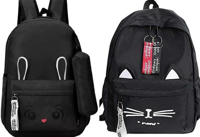 Shishtha B_BLK_- BN_-1_4 & BLK__CAT__1 A_xy Laptop Bag(Black, Black)