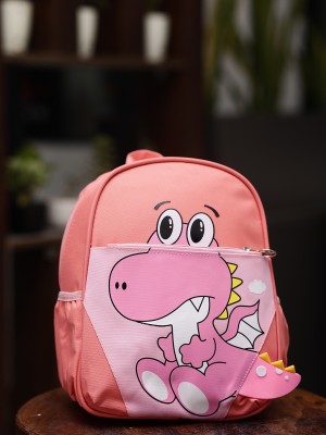 SAZARA Kids Cartoon School Bag Backpacks Boys/Girls Nursery, Preschool, Picnic Waterproof School Bag(Pink, White, 12 inch)