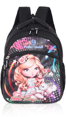 PERFECT GENIUS Kids School Bag | Waterproof Lightweight Backpack (3-9 Years) Spacious & Durable 24 L Backpack(Black)