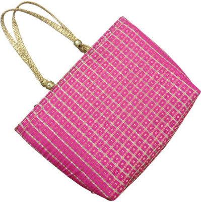 doracrafthouse Brocade Checks Mini Bag Shoulder Bag(Pink, 5 L)