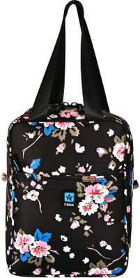 Seven Star Floral Lunch Bag for Office and School for Men and Women Waterproof Lunch Bag(Black, 8 L)