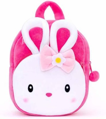 Harshidrishti School Bag for Boys and Girls, Cute Soft Plush Cartoon Bag For Kids 1-6 Years School Bag(Pink, White, 10 L)
