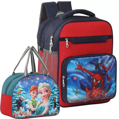 LINOX Waterproof School & Lunch bag Pre school nursery lkg ukg 1st 2nd Std 35 L Backpack(Red, Blue)