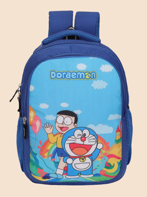 JUMRPAE New Polyester Doraemon Character Printed Backpack (NUR/LKG/UKG/1st/2nd Class) Waterproof School Bag(Blue, 25 L)