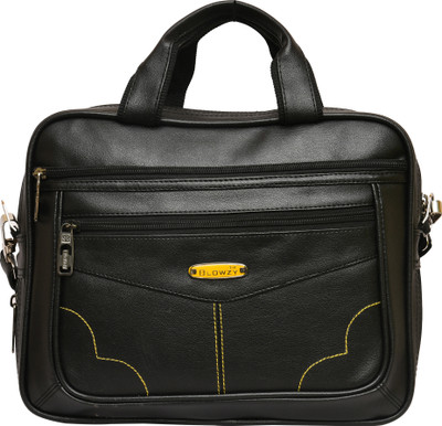 Blowzy Bags Laptop Bag for Men, PU Leather Office Bag | Supports Laptop Upto 14 inches Waterproof Messenger Bag(Black, 14 inch)
