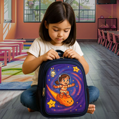 MOSU Space Girl Star Glow Kids Backpack Waterproof School Bag(Blue, 26 L)