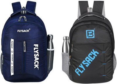 FLYSACK NS-FS011_NAVY BLUE & FS027_BLACK Laptop Bag(Blue, Black)