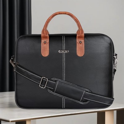 LOREM Black Color faux leather 10L Messenger Bag For Men & Women BG71 Waterproof Messenger Bag(Black, 10 L)