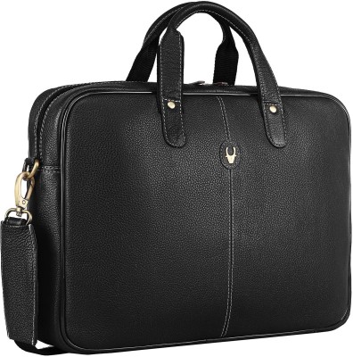 WILDHORN Genuine Leather Laptop Messenger Bag for Men Messenger Bag(Black, 16 inch)