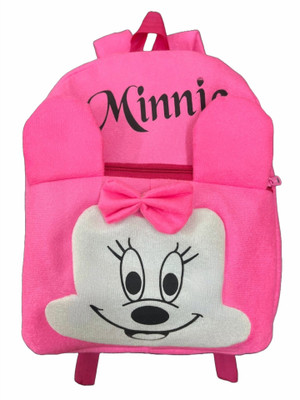 RHINE COLLECTION Kids Soft Cartoon Velvet School Bag (Minnie ) Backpack Backpack (Red, 10 L) Backpack(Pink, 10 L)