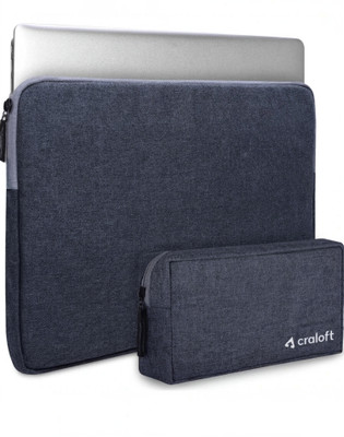 CRALOFT Case Cover Bag With Charger Pouch Laptop Sleeve/Cover(Grey, 15.6 inch)