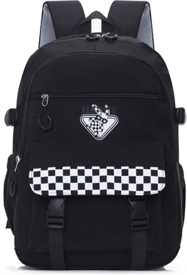 Tinytot SB202_01 Happy School Collage Travel Casual Backpack Waterproof School Bag(Black, 26 L)