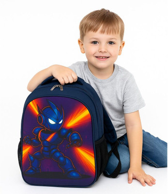 MOSU Robot Supreme Hero Kids Backpack Waterproof School Bag(Blue, 26 L)