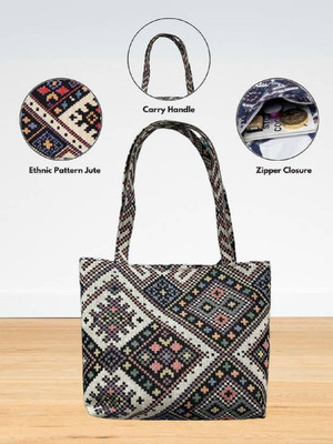 MUKUL COLLECTION Ethnic Pattern Jute Shoulder Bag Shoulder Bag(Multicolor, 8 L)
