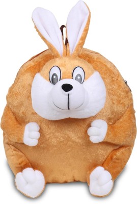 InEffable Baby School Bag Soft Cute Rabbit-Unisex Preschool|Picnic|Nursery - (2-5 Years) School Bag(Brown, 10 L)