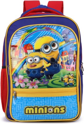 Divjot Stylish Minion Printed School Bag Waterproof School Bag(Blue, 30 L)