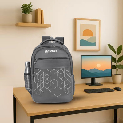 Renco 3 Compartment for Men & Women |Laptop Backpack |College, Office & Travel Daypack Waterproof School Bag(Grey, 35 L)