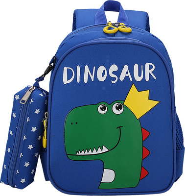 SYGA Kids Backpack with Pencil Case Dinosaur Design Suitable for Kindergarten Student Waterproof School Bag(Blue, 5 L)