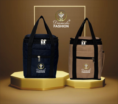 DIAMODIS FASHION All Age Combo 2 Lunch Tiffin Bags Lunch Bag 8 L Waterproof Lunch Bag 8 L Backpack(Blue, Beige)