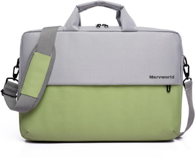 Marvworld Messenger Laptop Bag – Stylish for Man & Woman's Waterproof Messenger Bag(Green, Grey, 15.6 inch)