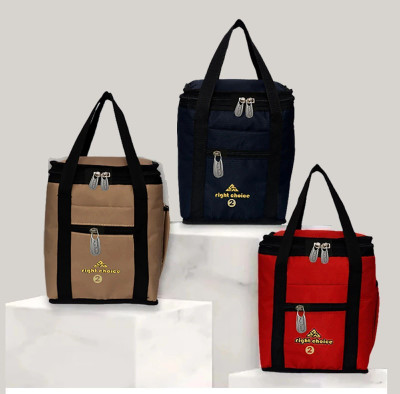 RIGHT CHOICE Combo 3 Unisex Daily Use For School Office Lunch Tiffin Bags (Red+Black+Beige) Waterproof Lunch Bag(Red, Black, Beige, 4 L)