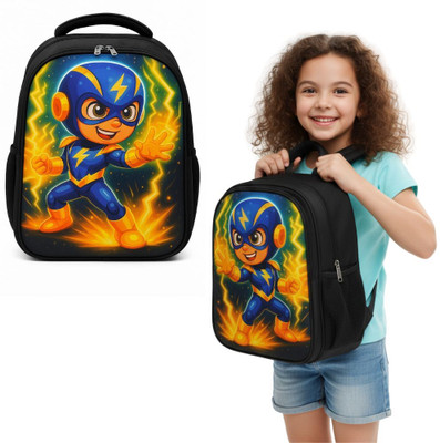 MOSU Thunder Shock Hero Kids Bag Waterproof School Bag(Black, 26 L)