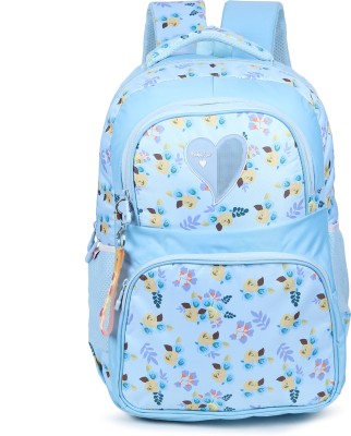 Stryker Floral Print Lightweight Girls Bag Stylish Latest Backpack Waterproof School Bag 28 L Laptop Backpack(Blue)