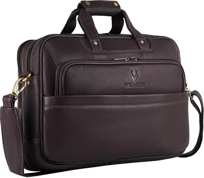 WILDHORN Leather Laptop Messenger Bag for Men Messenger Bag(Brown, 14 L)