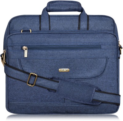 LOREM Blue Color Linen 28L Big Size Office Laptop Bag For Men BG24 Waterproof Messenger Bag(Blue, 28 L)