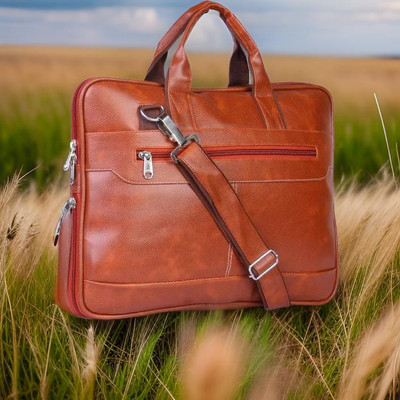 Shivra Men & Women Tan Messenger Bag