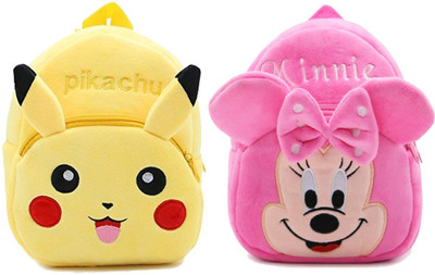 Aveek BM-combo minnie pink & picacho_220 School Bag(Multicolor, 12 L)