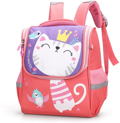 SYGA Kids Cute Kitten Cartoon Schoolbag, Suitable for Primary School Students Waterproof School Bag(Red, 5 L)