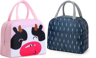 Kardiff Cute Lunch Bags for Women, Small Portable Cartoon Thermal Lunch Bag Messenger Bag(Pink, Blue, Grey, 15 L)