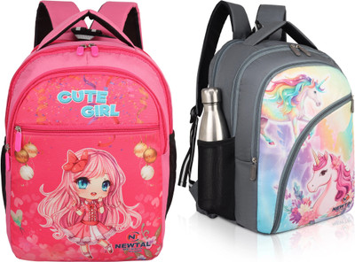 newtal Unisex Backpack – Lightweight, Multi-Purpose & Comfortable Carry 36 L Laptop Backpack(Pink, Grey)