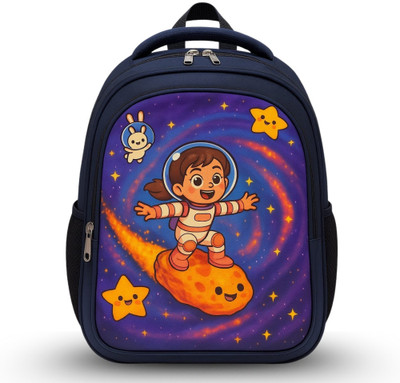 MOSU Space Girl Cosmic Shine School Bag Waterproof School Bag(Blue, 26 L)